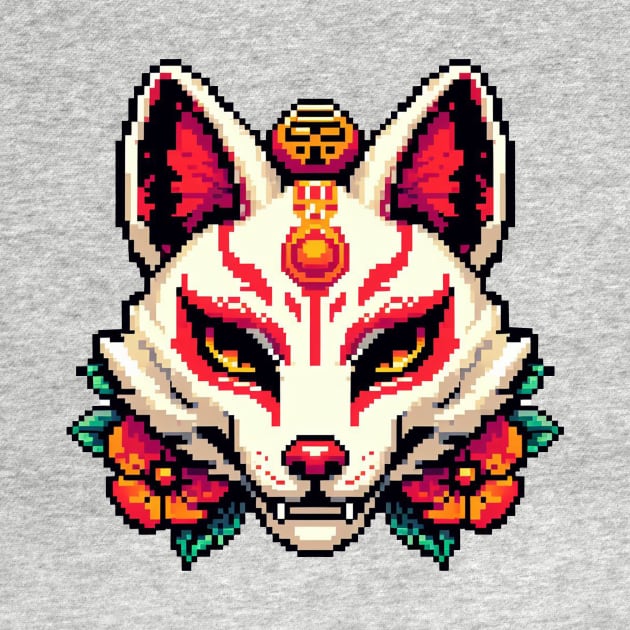 Kitsune Mask Japanese by PXLART